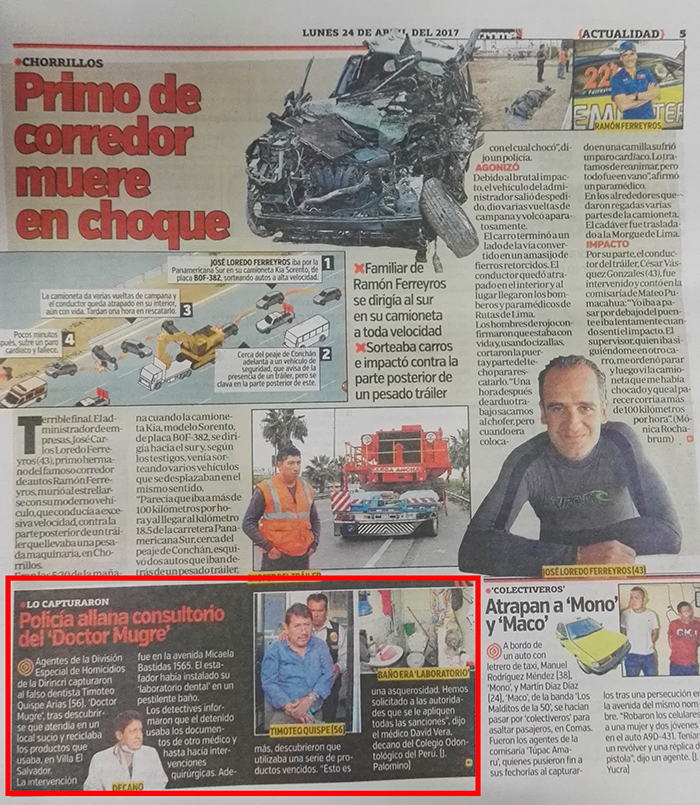 Recorte periodístico del diario Trome.