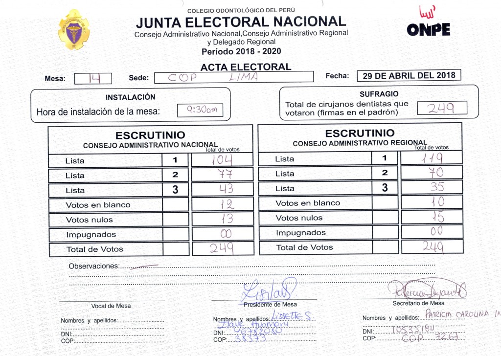 Lima mesa 14